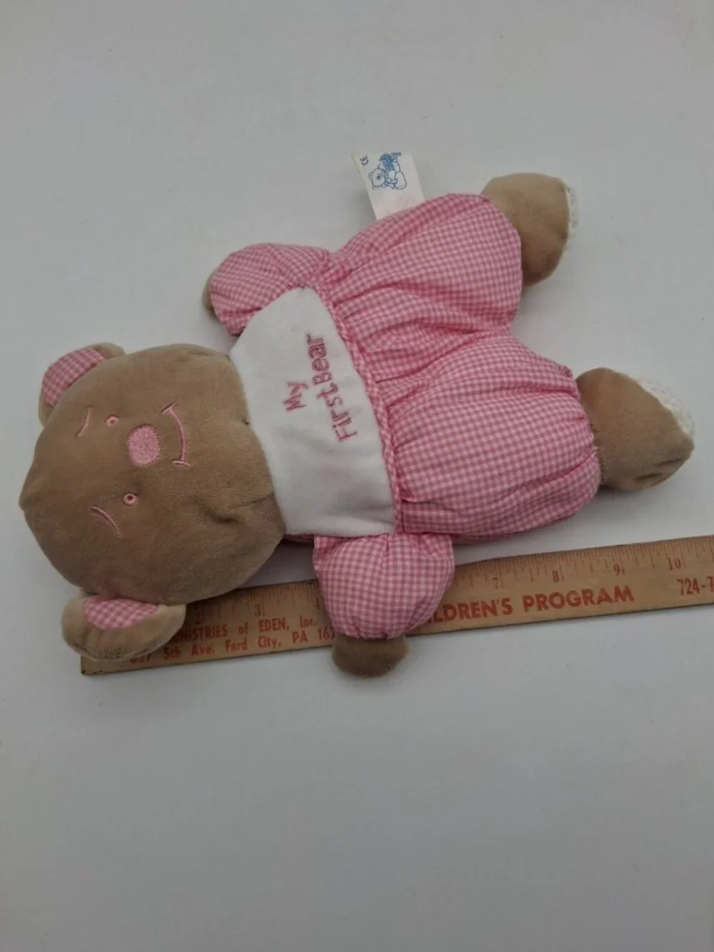 MY First Bear Rattle Snuggie Toy Pink 10